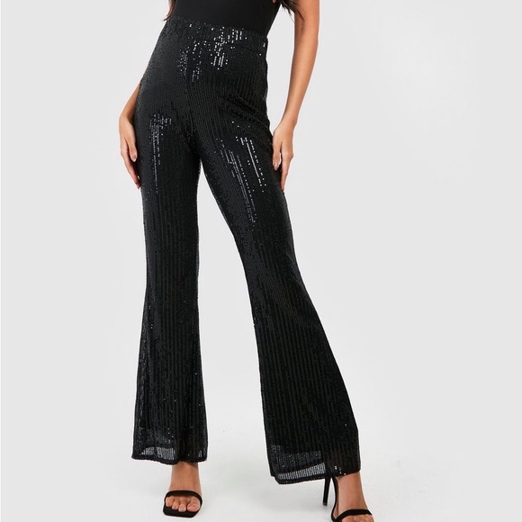 Boohoo Pants & Jumpsuits Sequin Flare Maternity Pants Poshmark